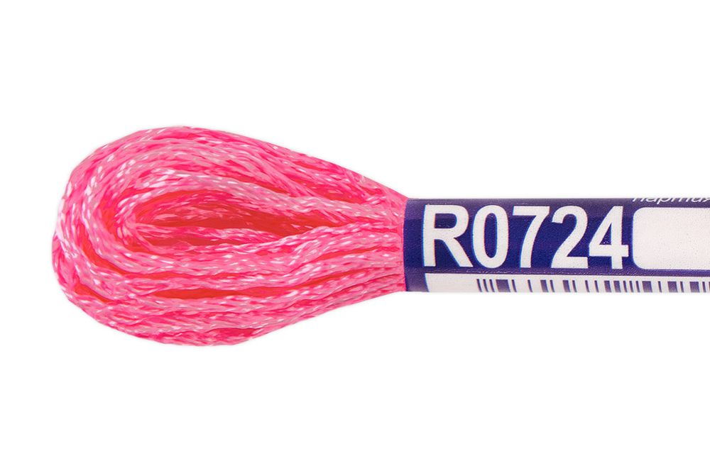 Мулине Gamma вискоза 100%, цв.R0724 розовый, 12 мотков по 8 метров