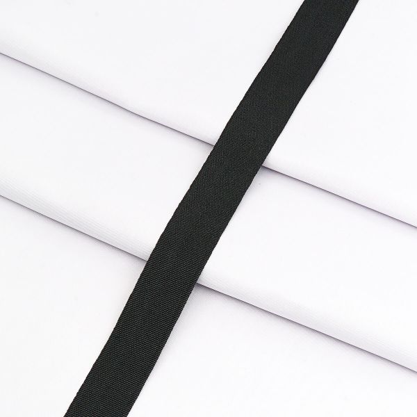 Тесьма (лента) окантовочная 22 мм / 100 метров, 4.5 г/м, 100% п/э, 01 черный, 6135-0293