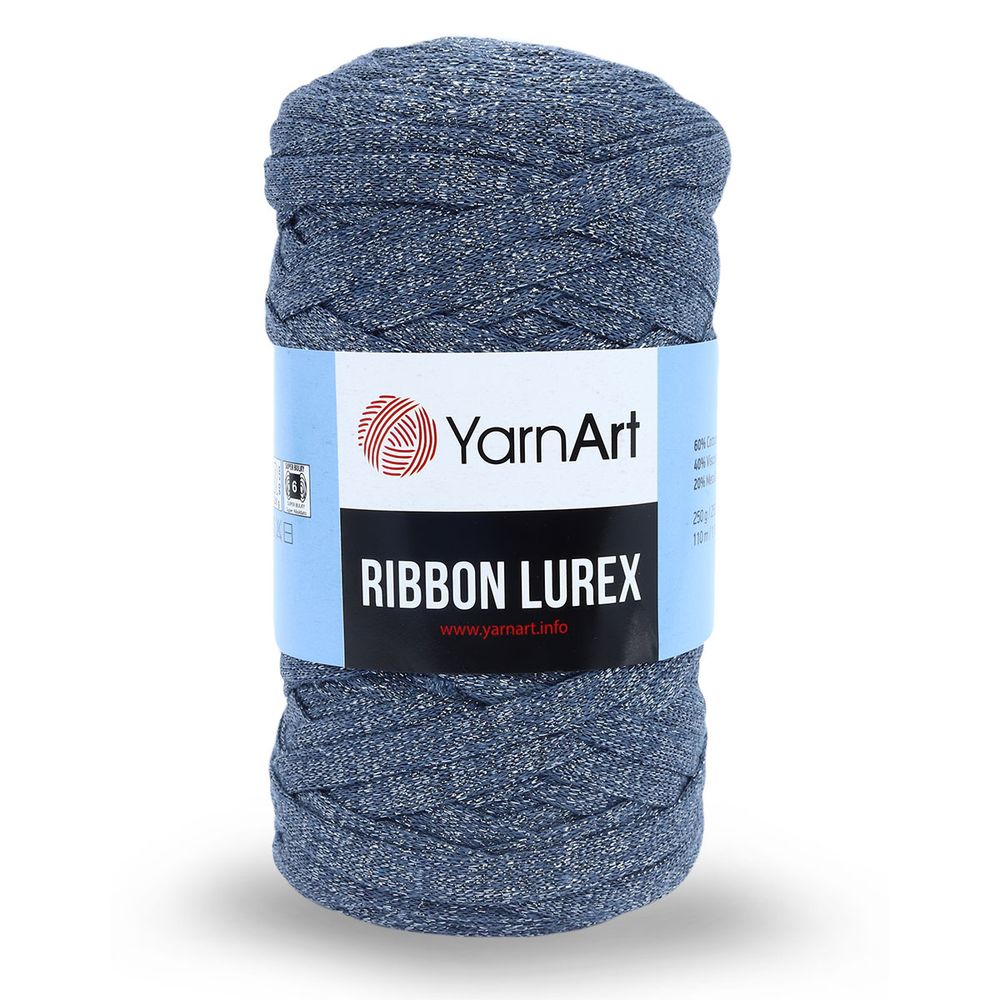 Пряжа YarnArt (ЯрнАрт) Ribbon Lurex / уп.4 мот. по 250 г, 110м, 730 джинсовый