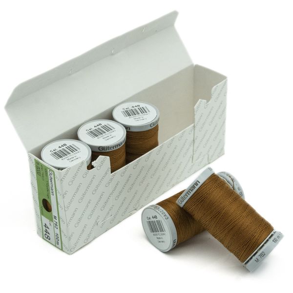 Нитки суперкрепкие Gutermann Extra Strong M782, 100м, 448 шоколадная охра, 5 катушек