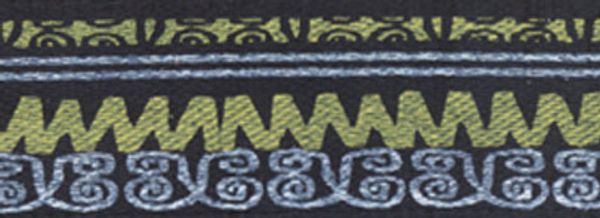 Лента атласная с рисунком 12.0 мм / 22.8±1 метра, O33/113 орнамент/черный, Gamma ALP-122