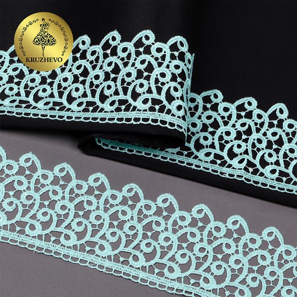 Кружево гипюр (плетёное) 80 мм, TR.8G8386, 11 мята, 12м, Kruzhevo