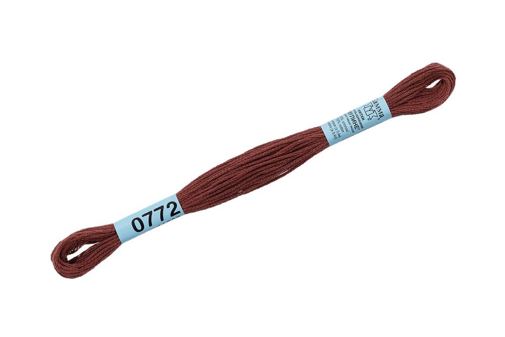 Мулине Gamma 100% хлопок, цв.0772 коричневый, 24 мотка по 8 метров