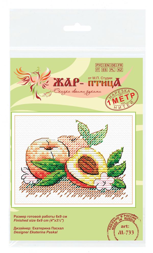 Набор для вышивания нитками МП Студия (Жар-птица), Южный персик, 6х9 см