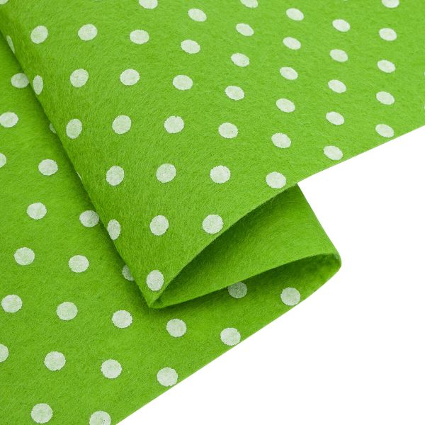 Фетр листовой в горошек 1.0 мм, 20х30 см, 2 шт, цв. св.зеленый, 22788