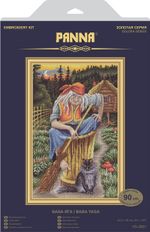 Набор для вышивания нитками Panna, Золотая серия, Баба -Яга, 25х35 см