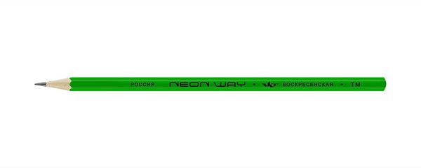 Карандаш чернографитный Neon way неоновый ТМ (HB) 12 шт, 12Д-1544 ЗЕЛЕНЫЙ, ВКФ NW04-12Д
