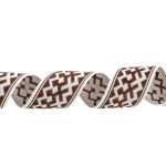 Лента (тесьма) жаккардовая 24.0 мм / 25 метров, Орнамент для северных народов, рис 7527 белый/коричневый (№6), Gamma С3772