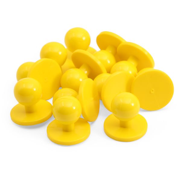 Пуговицы Пукли для поварских курток 12 шт, 10мм (d основания=18мм, h=16мм) (желтый)