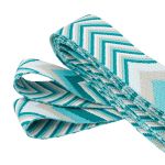 Стропа (ременная лента) 38 мм / 3 метра, [40 г/пог.м], с принтом 2-сторонняя, D135 бирюзовый/бежевый, 3Al354