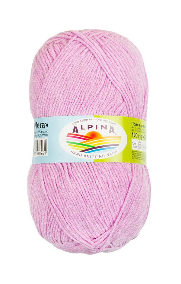 Пряжа Alpina Vera / уп.5 мот. по 100г, 280м, 11 св.сиреневый