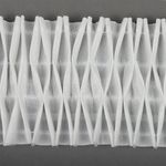 Лента (тесьма) шторная: сборка ромбик (1:2) 100 мм / 50 метров, арт.П-080К цв.белый