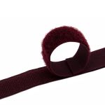 Лента контактная липучка фасовка (велкро) пришивная 20 мм / 25 см, 43 бордо, ПАРА (крючок+петля), Hobby&Pro, качество "A"