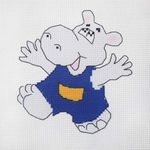 Набор для вышивания нитками Hobby&Pro Kids, Бегемотик 19х19см