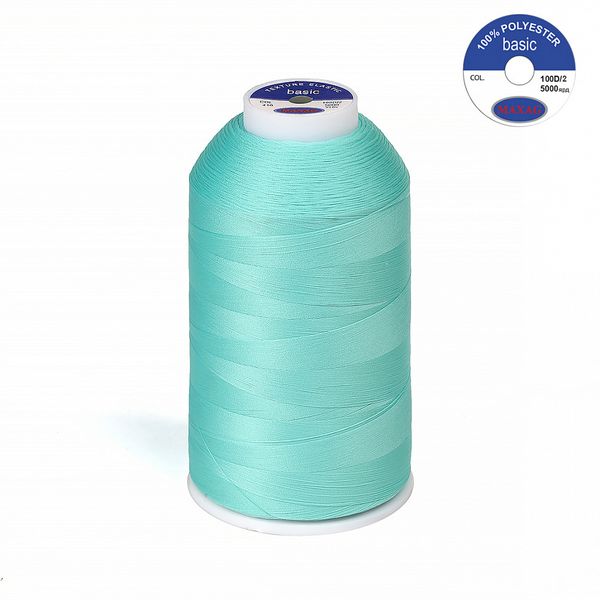 Нитки эластичные текстурированные Max 100D/2, 5000 м, 416 мятный, 1 катушка