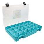 Коробка, 6 съемных перегородок, 24 ячейки, 274х188х45 мм, бирюзовый