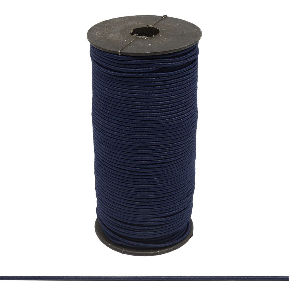 Резинка шляпная (шнур эластичный) 2.5 мм / 100 метров, С196-т.синий