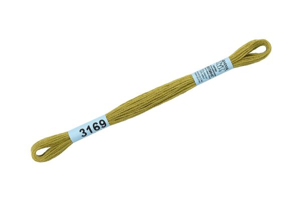 Мулине Gamma 100% хлопок, цв.3169 св.зеленый, 24 мотка по 8 метров