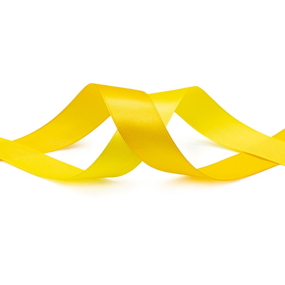 Набор атласных лент 2,5 см, 32.9 м, 2 ролика в упаковке, лимонный /т.желтый