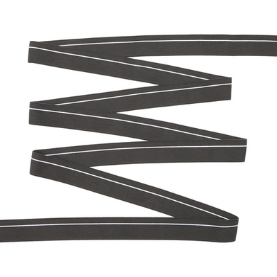 Резинка для мужских трусов и боксеров 30.0 мм / 25 метров, тканая мягкая, 21 г/м, т.серый/белый полоса