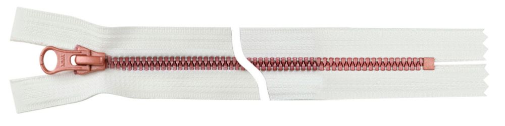 Молния трактор YKK Metalux Т5 (5 мм) 1 зам., разъем., розовая, 20 см, под металл, 501 pink 20, уп.10 шт