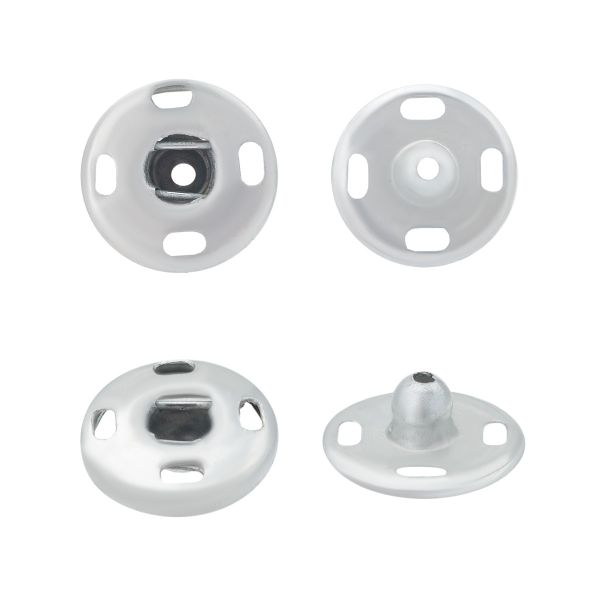 Кнопки пришивные металл 12 мм, серебристый, без никеля, 8 шт, Pony, 76514/01