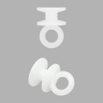 Бегунок шторный 15 мм (⌀10 мм), для потолочных шин, белый, 100 шт