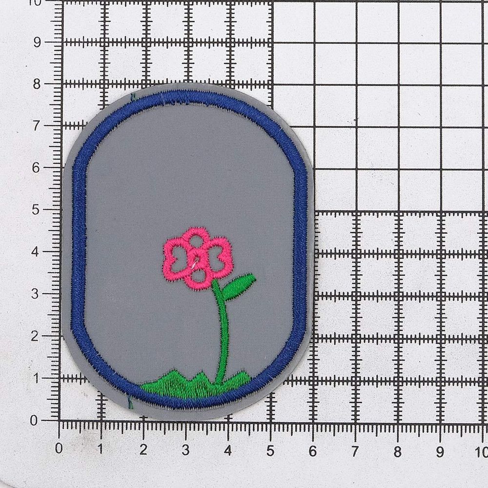 Термоаппликация светоотражающая Цветок, 79х58 мм, цветной, LA450, 2 шт