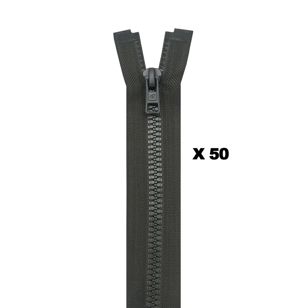 Молния трактор Arta Т6 (6 мм) 1 зам., разъем., 45 см, (2076), A237 т.хаки, НОВЫЙ МАТОВЫЙ ЗАМОК, уп.50 штук