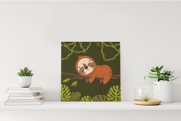 Картина по номерам Фрея, холст c подрамником Спящий ленивец, 15х15 см