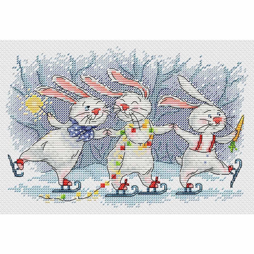 Набор для вышивания нитками МП Студия, Праздничный хоровод 13х20см