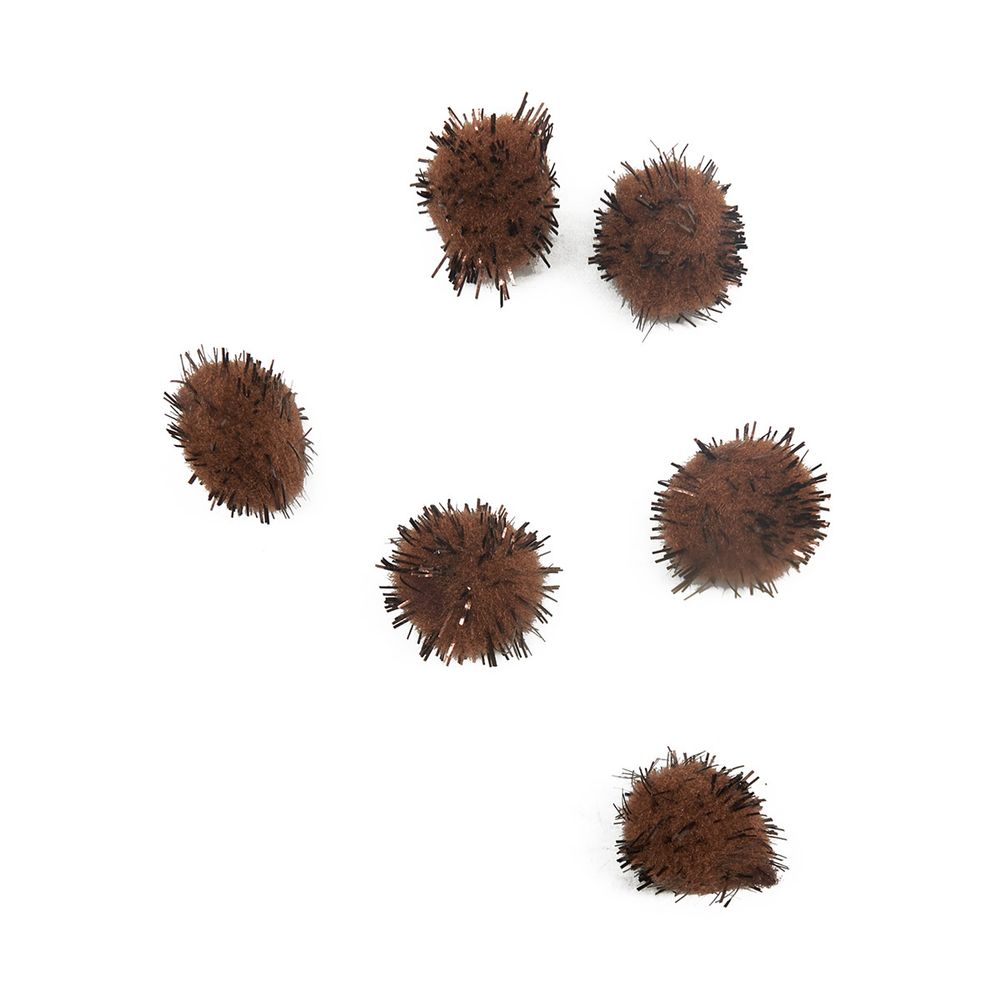 Помпоны для творчества с люрексом, 13 мм, 25 шт в упак, Astra&Craft 23 кофейный, 5 упак