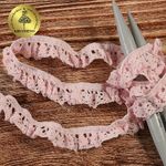 Кружево вязаное (тесьма) на резинке 17 мм -5236 цв.20 св.розовый уп.10м, Kruzhevo