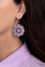 Набор для вышивания бисером Klart, серьги круглые Лиловый орнамент, 3,5х4 см