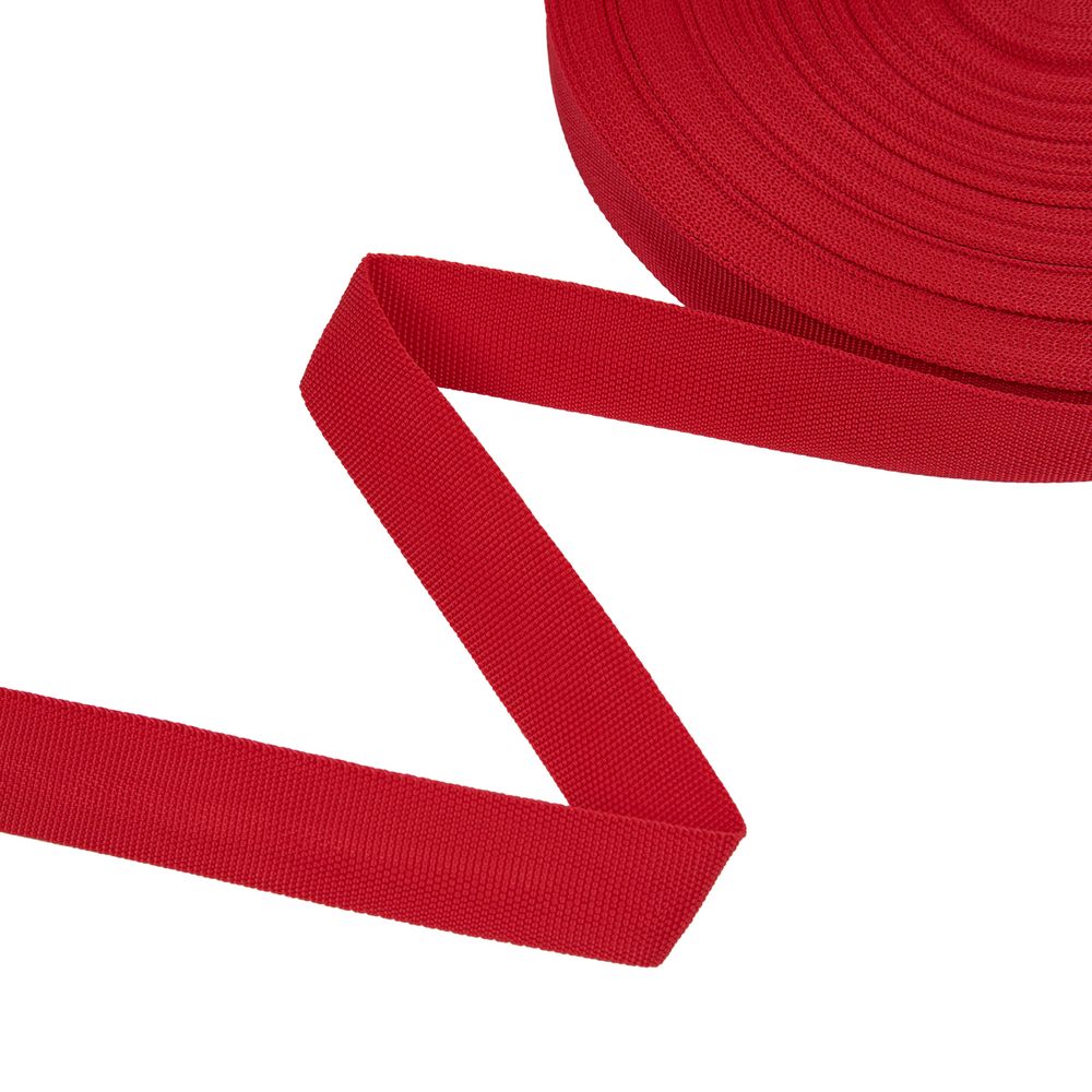 Стропа (ременная лента) 30 мм / 50 метров, толщ. 1.07 мм, [16 г/пог.м], 100% п/п, 148 красный, Gamma G-30 ЦВ