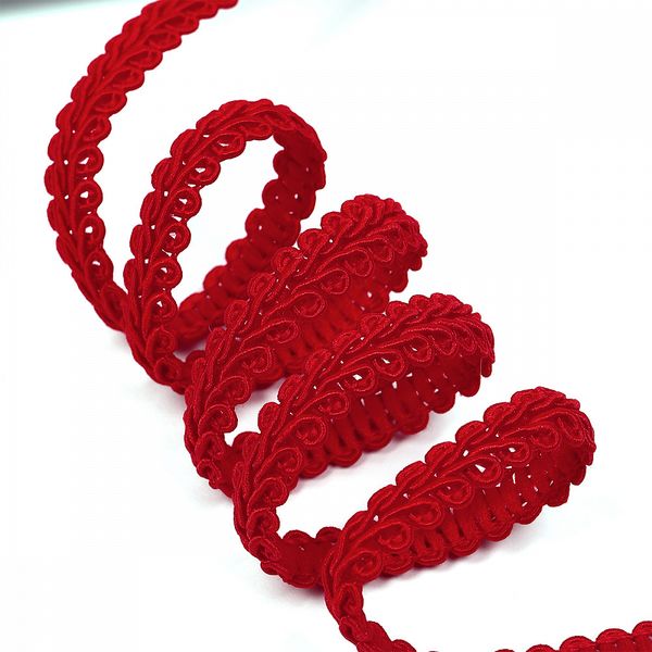 Тесьма Шанель плетеная 8 мм, 0384-0017 цв.26 красный уп.9м