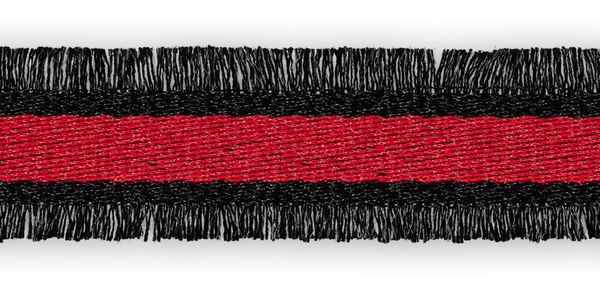 Тесьма с бахромой 28 мм, 10 м, 02 красный/ черный, Gamma DNB-284