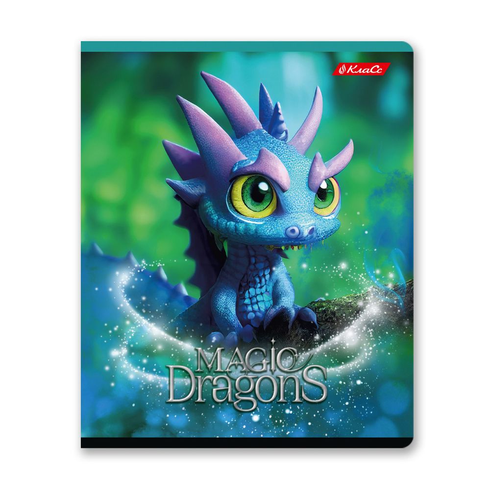 Тетрадь ученическая общая, выборочный лак, A5+ 48 л. на скобе 65 г/м², белизна 100%, 10 шт, клетка в термоусадочной пленке, 000750 Дракоша, Светоч 48ТЕТк-003