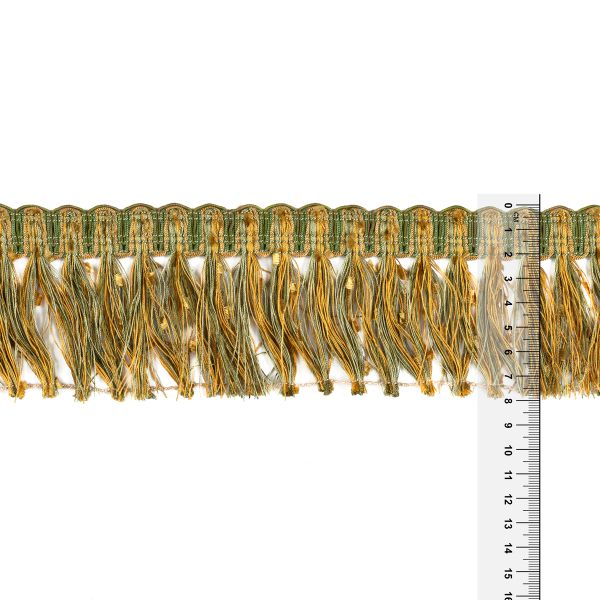 Бахрома отделочная 80.0 мм / 25 метров, 071 золото/салатовый, Gamma 2025