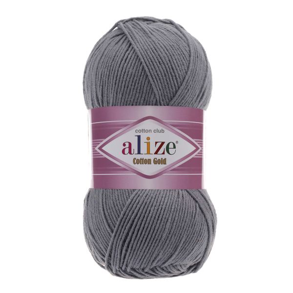 Пряжа Alize (Ализе) Cotton Gold / уп.5 мот. по 100 г, 330м, 087 угольный серый A