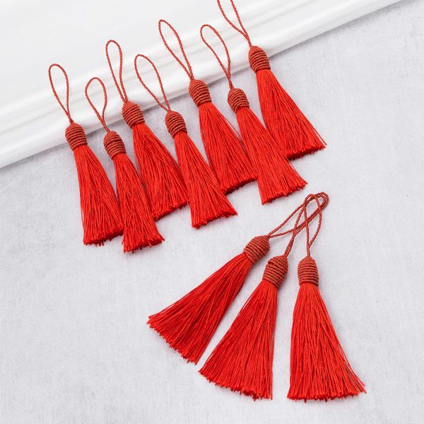 Кисть шторная l=10 см, полиэстер, 10 шт, 1 красный, CL-033