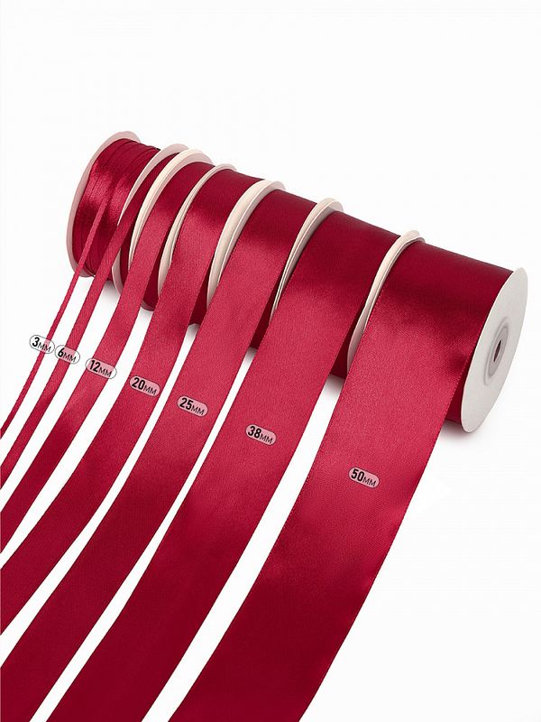 Лента атласная 1-сторонняя 50.0 мм / 22.5±1 метра, 3088 т.бордовый, Magic4Hobby