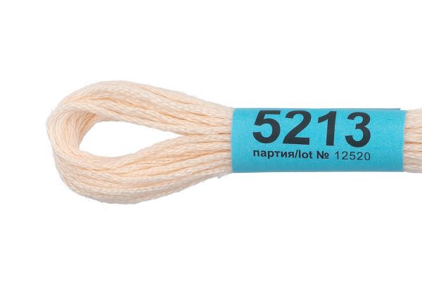Мулине Gamma 100% хлопок, цв.5213 св.св.бежевый, 24 мотка по 8 метров
