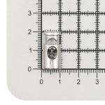 Фиксатор (зажим) для шнура металл 1 отв., 20х10 мм, (in ⌀4.5 мм), цв.серебро, 10 шт