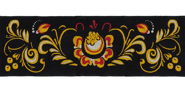 Лента (тесьма) жаккардовая 50.0 мм / 10±0.5 метров, черный, Gamma DBTRJ-82