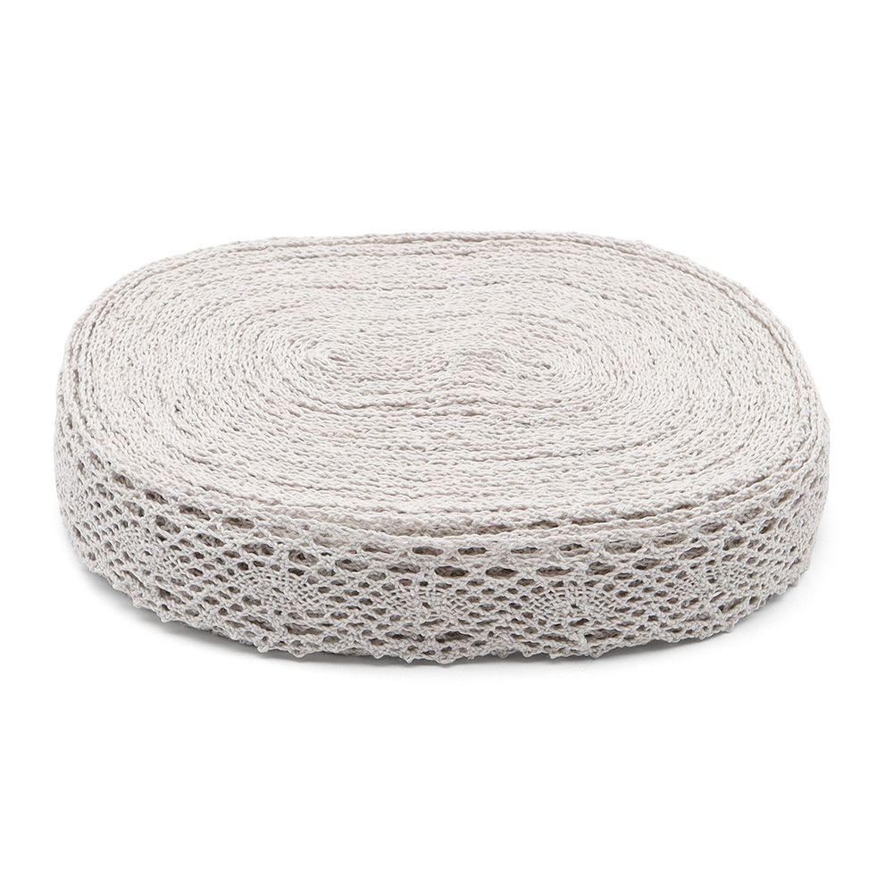 Кружево вязаное (тесьма) хлопковое 40 мм / 25 метров, рис.40.01.192 (лен) С3749Г17