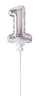 Шар самодув Цифра, 5 шт, (1), серебряная, Boomzee FBZ-04