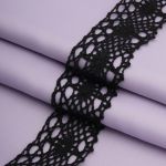 Кружево вязаное (тесьма) хлопковое 40 мм / 25 метров, рис.40.01.192 (черный) С3749Г17