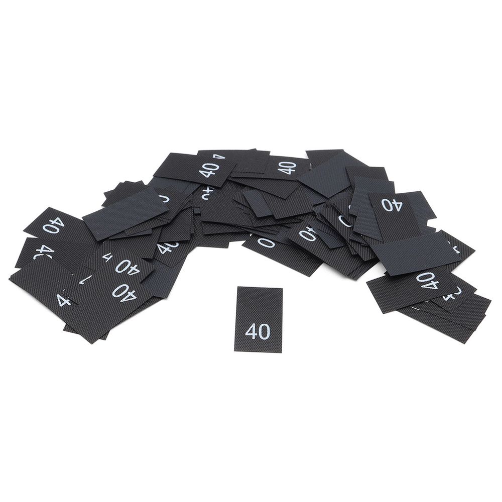 Этикетка-размерник 10х20мм, 100 шт/упак, черный фон/белый шрифт (MN) (40)