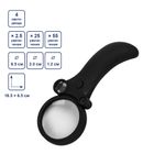 Лупа с подсветкой ⌀6.5 см (ув.х2.5) + ⌀2 см (ув.х25) + ⌀1.2 см (ув.х55), Ferstel FR-02